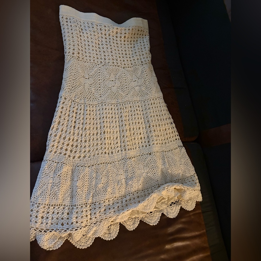 Cream Maxi Crochet Skrt